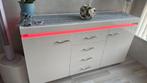 Wit hoogglans dressoir met ledverlichting, Huis en Inrichting, Ophalen, 150 tot 200 cm, Zo goed als nieuw, 25 tot 50 cm