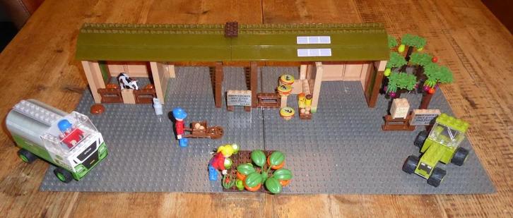 Plus Bricks lego boerderij met stallen, tractor en melkwagen, Kinderen en Baby's, Speelgoed | Bouwstenen, Zo goed als nieuw, Overige merken