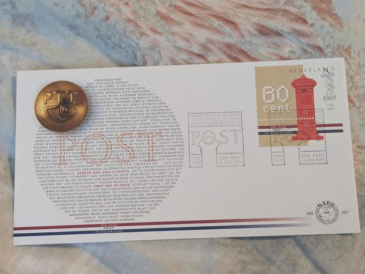 PTT Postzegel Enveloppe 1999, Postzegels en Munten, Postzegels | Nederland, Gestempeld, Na 1940, Ophalen of Verzenden