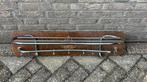 Vintage wandkapstok massief eikenhout 90X22 en 25 cm diep, Wandkapstok, Gebruikt, Ophalen of Verzenden, Minder dan 100 cm