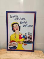LEUK VINTAGE "PEPSI -COLA" RECLAMEBORD, Ophalen of Verzenden, Gebruikt, Reclamebord