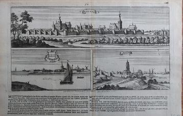 1 /  Montfoort - Wijk bij Duurstede en Rhenen Gravure 1674 beschikbaar voor biedingen