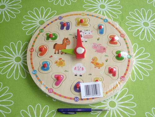 Nieuw in seal: Playtive houten klok puzzel, Kinderen en Baby's, Speelgoed | Educatief en Creatief, Nieuw, Puzzelen, Ontdekken