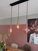 Hanglamp met 3 rosé lampen, Ophalen, Zo goed als nieuw, Metaal, 75 cm of meer