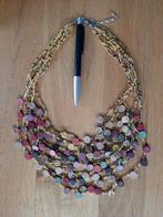 Kleurrijke Ketting met Houten en Glazen Kralen, Ophalen of Verzenden, Zo goed als nieuw, Overige kleuren, Overige materialen