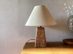 Birma rieten tafellamp vintage, Huis en Inrichting, Lampen | Tafellampen, Ophalen of Verzenden, Zo goed als nieuw, Overige materialen