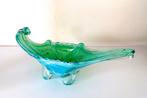 Glazen schaal blauw groen opaline zilver Murano 6769-s, Ophalen of Verzenden