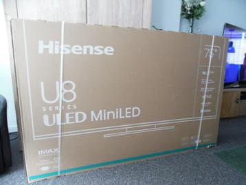 Bijna nieuwe topklasse 75 inch Hisense U8NQ UHD MiniLED TV beschikbaar voor biedingen