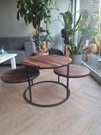 Stijlvolle Salontafel met Drie Bladen, Ophalen, Gebruikt, 50 tot 100 cm, Rond