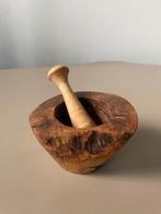 Nieuwe olijfhouten vijzel met stamper, Ophalen of Verzenden, Nieuw