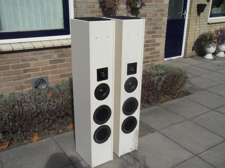 Super mooie originele fabrieks Pied Piper, wit nw.staat!!!, Audio, Tv en Foto, Luidsprekers, Nieuw, Front, Rear of Stereo speakers