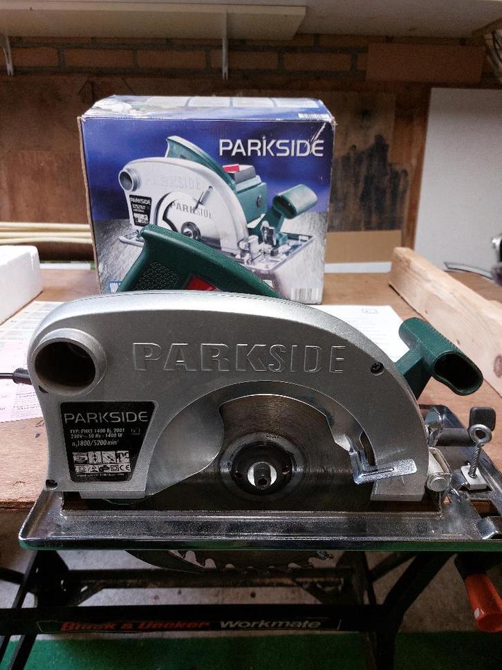 Parkside Cirkelzaag 1400 Watt, 210 mm zaagblad, Doe-het-zelf en Verbouw, Gereedschap | Zaagmachines, Gebruikt, Cirkelzaag, 1200 watt of meer