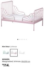 Ikea meegroeibed Roze, Ophalen, 70 tot 85 cm, Zo goed als nieuw, Lattenbodem