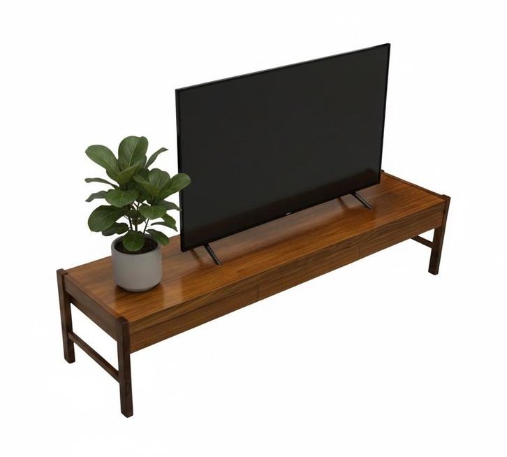 Vintage laag dressoir met lades 70's walnoot fineer design, Huis en Inrichting, Kasten | Dressoirs, Gebruikt, 150 tot 200 cm, 25 tot 50 cm