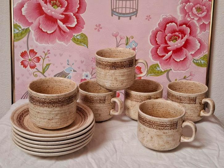 6 kop schotel Vintage Churchill England Steengoed, Antiek en Kunst, Antiek | Servies compleet, Ophalen