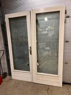 Klapdeuren dubbelglas en driepuntssluiting 2115x83(x2), 75 tot 150 cm, Raamkozijn, Ophalen of Verzenden, Zo goed als nieuw