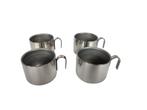 4 x Dubbelwandige Espresso mokken / RVS / Italie /90s, Gebruikt, Onbekend, Ophalen of Verzenden, Onbekend