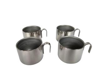4 x Dubbelwandige Espresso mokken / RVS / Italie /90s  beschikbaar voor biedingen