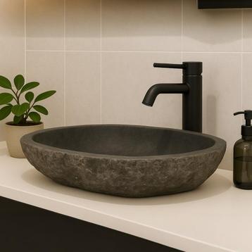 Wasbak | Wastafel | Natuursteen | 46-53x34-40cm | Ovaal | beschikbaar voor biedingen