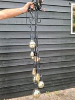 Hanglamp met 10 bollen. Max lengte 165 cm., Ophalen of Verzenden, Gebruikt, Metaal, 75 cm of meer