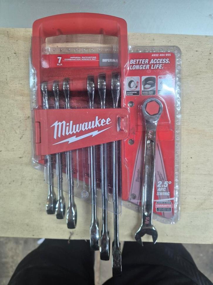 Milwaukee Steeksleutel Ratel Set - Nieuw in verpakking, Doe-het-zelf en Verbouw, Gereedschap | Handgereedschap, Nieuw, Ophalen of Verzenden