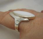 Zilveren vintage ring met witte steen maat 19 nr.732, Sieraden, Tassen en Uiterlijk, Ringen, Verzenden, 19 tot 20, Zo goed als nieuw