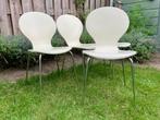 4 witte, lichte houten stoelen voor eettafel, Ophalen, Gebruikt, Wit, Vier