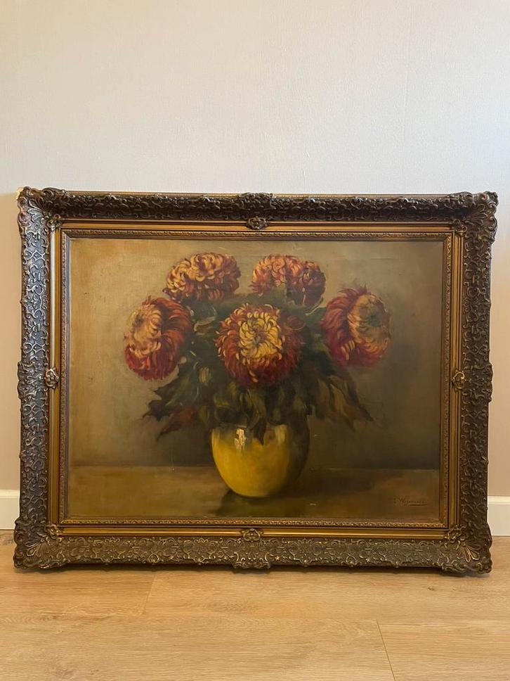 E.M. Wajnkranc NL | stilleven met chrysanten | 1920-1950, Antiek en Kunst, Kunst | Schilderijen | Klassiek, Ophalen