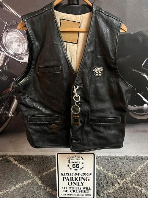 Mooi lederen Route 66 gillet, Motoren, Kleding | Motorkleding, Tweedehands, Ophalen of Verzenden