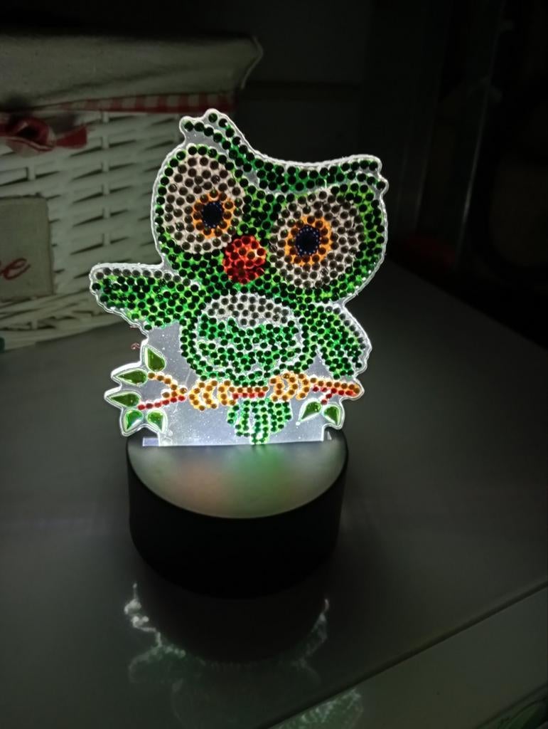 Lampje in uiltjes motief, Huis en Inrichting, Lampen | Tafellampen, Ophalen, Minder dan 50 cm