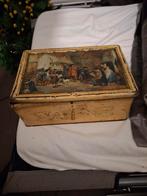 Vintage Beschilderde Koektrommel, Antiek en Kunst, Antiek | Tin, Ophalen of Verzenden