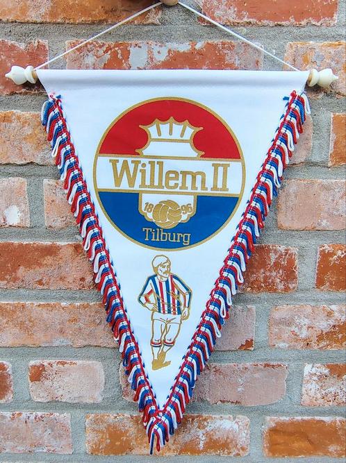 Willem II Tilburg prachtige vintage vaan vaantje, Diversen, Vlaggen en Wimpels, Zo goed als nieuw, Ophalen of Verzenden