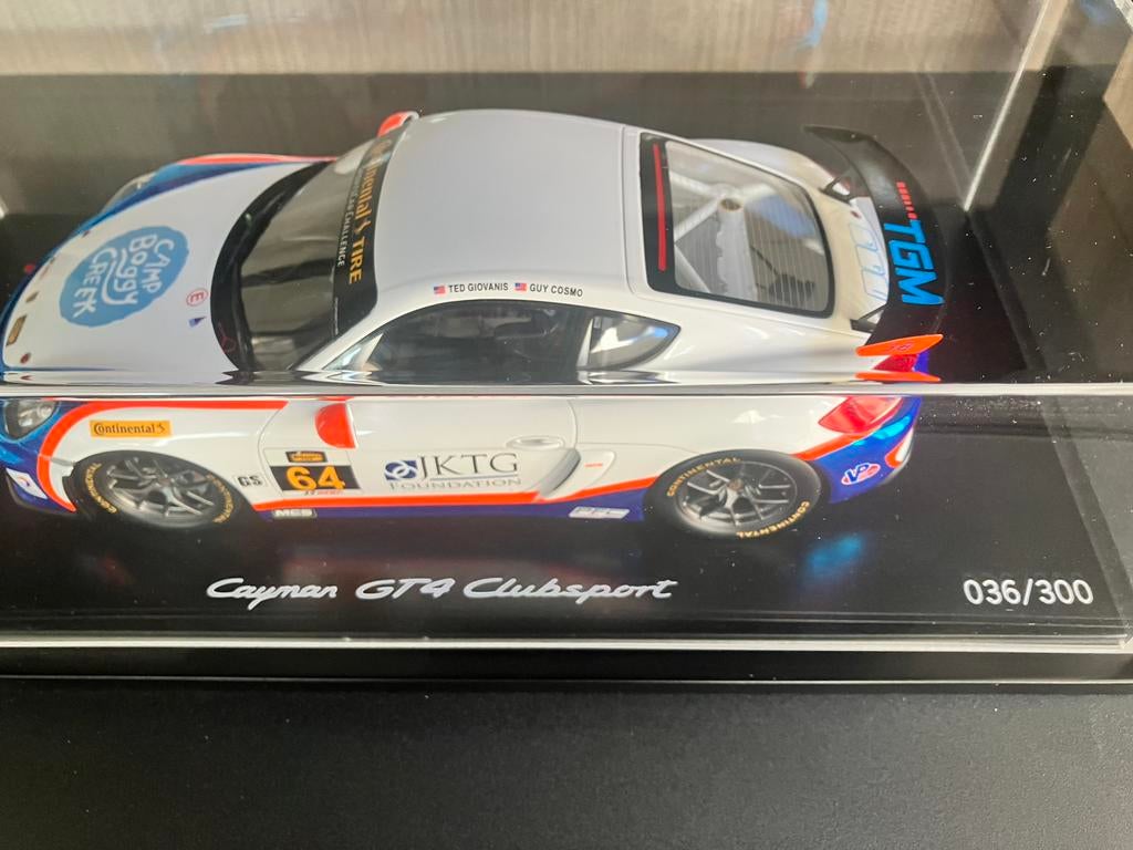 Te koop Cayman GT4 clubsport 1:18, Hobby en Vrije tijd, Modelauto's | 1:18, Ophalen, Zo goed als nieuw, Overige merken