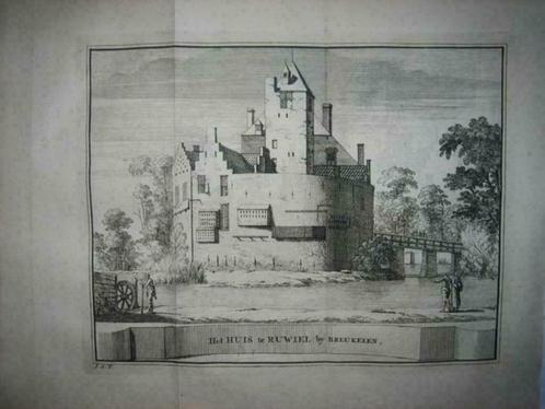 48  / Breukelen  Huis Ruwiel  Kopergravure 1736, Antiek en Kunst, Kunst | Etsen en Gravures, Ophalen of Verzenden