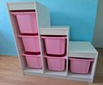 Speelgoedkast met roze bakken, Kinderen en Baby's, Kinderkamer | Commodes en Kasten, Ophalen, Gebruikt, Kast, 75 tot 100 cm