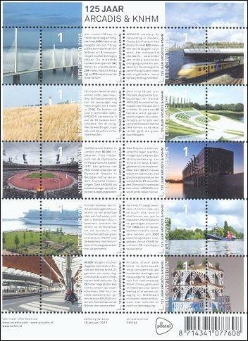 2013 Vel 125 Jaar Arcadis en KNHM Postfris., Postzegels en Munten, Postzegels | Nederland, Postfris, Verzenden