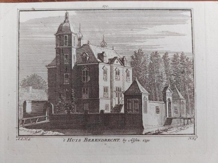 270 / 't Huis Berendrecht bij Alphen - Alfen, Antiek en Kunst, Kunst | Etsen en Gravures, Ophalen of Verzenden