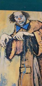 schilderij prent clown met zwarte kat, Huis en Inrichting, Woonaccessoires | Schilderijen, Tekeningen en Foto's, Ophalen of Verzenden