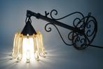 vintage wandlamp glas kap gesmeed ijzer metaal verstelbaar., Huis en Inrichting, Lampen | Wandlampen, Ophalen of Verzenden, Gebruikt
