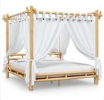 Hemelbed bamboe met gordijn - 160 x 200 cm, Ophalen, Tweepersoons, Zo goed als nieuw, 200 cm