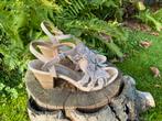 Beige leren nubbuck sandalen, mt 38, Beige, Zo goed als nieuw, Janet Sport, Sandalen of Muiltjes