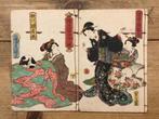 Twee Japanse houtblok prent boekjes (vormen één afbeelding), Verzenden