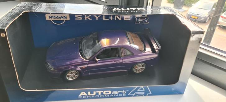 Nissan Skyline GT-R (R34)  1:18 AUTOart 1999, Hobby en Vrije tijd, Modelauto's | 1:18, Zo goed als nieuw, Autoart, Ophalen