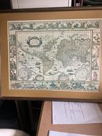Oude Wereldkaart in Lijst, Ophalen of Verzenden