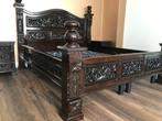 Exclusief Indonesisch handgemaakt bed, Ophalen, Bruin, 200 cm, 160 cm
