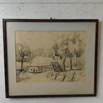 Oude Tekening Noordlaren gesigneerd Bakker, Ophalen of Verzenden