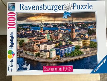 Puzzel Scandinavië Uitzicht op Stockholm Highlights 1000 beschikbaar voor biedingen