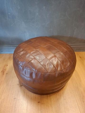 Vintage patchwork lapjes poef voetenbankje hocker beschikbaar voor biedingen