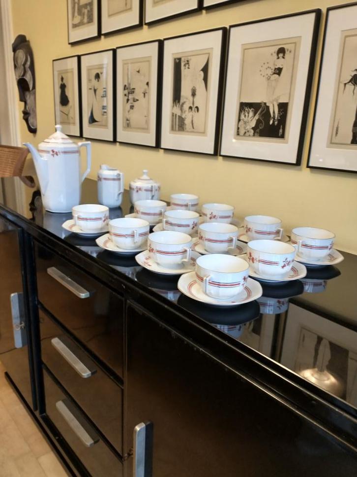 Art Deco koffie servies voor 12 personen., Antiek en Kunst, Antiek | Servies compleet, Ophalen of Verzenden