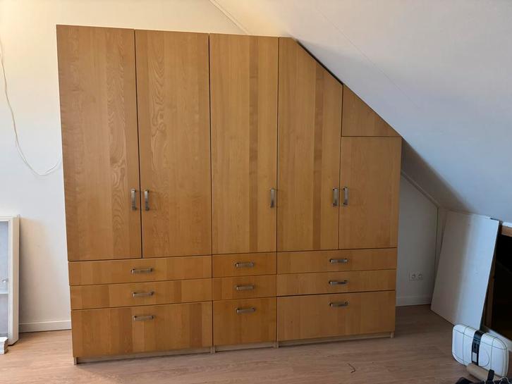 Kast pax 3x berkenfineer totaal 250cm breed, Huis en Inrichting, Kasten | Kledingkasten, Zo goed als nieuw, 200 cm of meer, 50 tot 75 cm